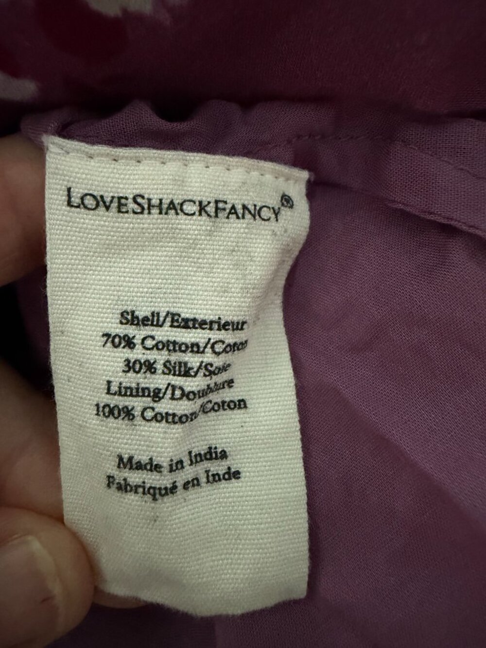 Love Shack Fancy maxi skirt in purple/merlot, summer, fairycore, sz 4 - Picture 3 of 6